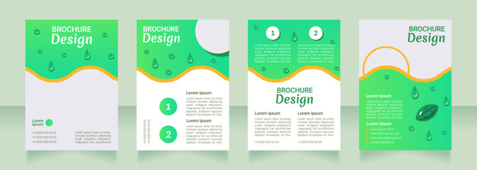Healthy diet nutrients and elements blank brochure layout design. Vertical poster template set with empty copy space for text. Premade corporate reports collection. Editable flyer paper pages