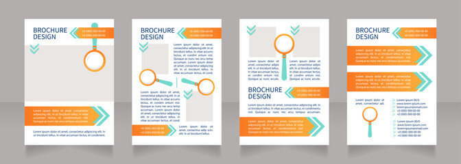 Screening and selection of candidates blank brochure layout design. Vertical poster template set with empty copy space for text. Premade corporate reports collection. Editable flyer 4 paper pages
