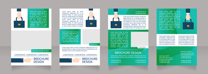 Onboarding process guide blank brochure layout design. Vertical poster template set with empty copy space for text. Premade corporate reports collection. Editable flyer 4 paper pages