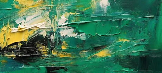 closeup of abstract rough green colorful multicolored art painting texture, with oil brushstroke, pa