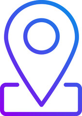 Poster - Location mark pixel perfect gradient linear vector icon. Navigation app. Point on map. Business address. Thin line color symbol. Modern style pictogram. Vector isolated outline drawing