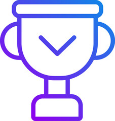 Sticker - Winner cup pixel perfect gradient linear vector icon. Achievement and award. Development motivation. Thin line color symbol. Modern style pictogram. Vector isolated outline drawing