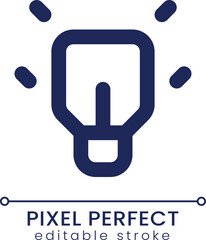 Sticker - Messenger features pixel perfect linear ui icon. Lightbulb. Idea and solution. GUI, UX design. Outline isolated user interface element for app and web. Editable stroke. Poppins font used