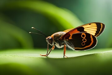 Wall Mural - butterfly on leaf