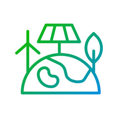 Poster - Renewable energy pixel perfect gradient linear vector icon. Clean power generation. Sustainable natural sources. Thin line color symbol. Modern style pictogram. Vector isolated outline drawing