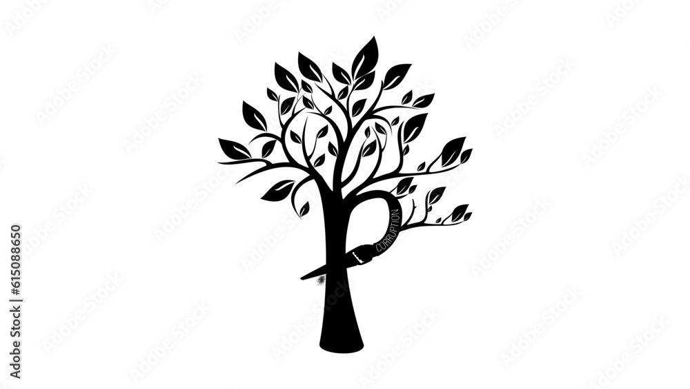 corruption tree, the tree cuts itself, Stock Vector | Adobe Stock