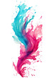 © Perfect PNG - magenta and turquoise swashes, watercolor paint abstract border frame for design layout, isolated on a transparent background, generative ai