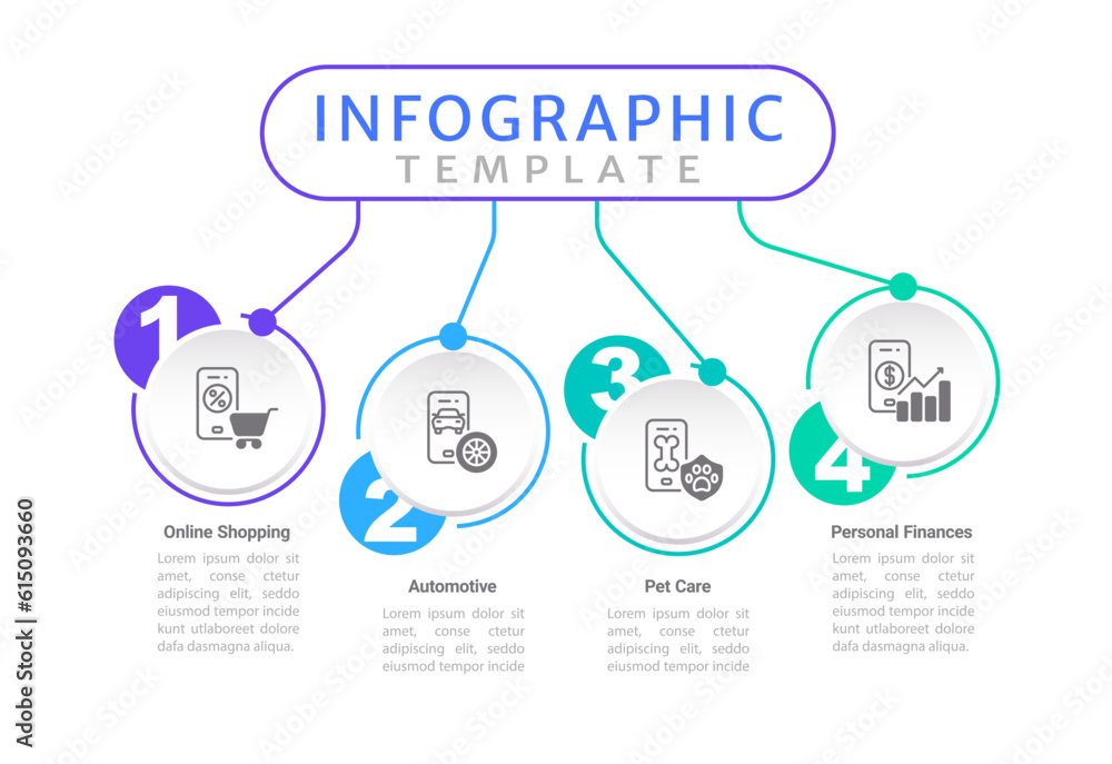 Daily routine apps infographic chart design template. Personal ...