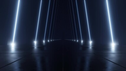 Abstract of dark sci-fi tunnel, Futuristic spaceship corridor. Loop animation.