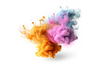 Wall Mural - Colorfull smoke bombs. Isolated background.