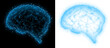 © Kal El BSF - blue brain with particle and sparkle artificial intelligence concept transparent background
