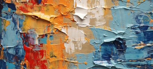 closeup of abstract rough colorful colorful multicolored art painting texture, with oil brushstroke,