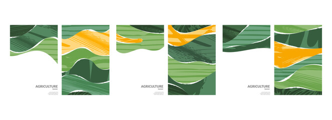 abstract eco green agricultural vector background. farm field template. organic header design. fresh
