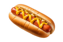 Hot Dog With Mustard Transparent Isolated Fast Food AI,