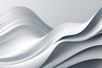 Wall Mural - Smooth white wave background. Generative AI
