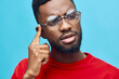 © SHOTPRIME STUDIO - model man fashion portrait american stylish glasses black african blue look style
