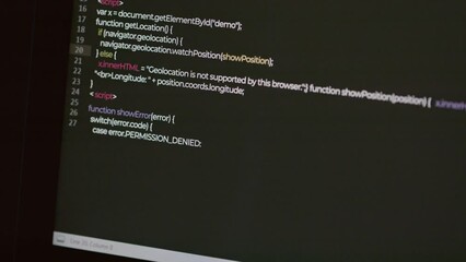 Wall Mural - no people close up of computer screen with coding process going on