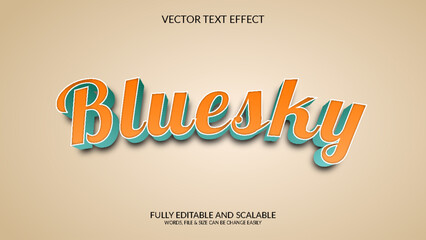 Wall Mural - Bluesky Modern 3D Editable Text Effect Template