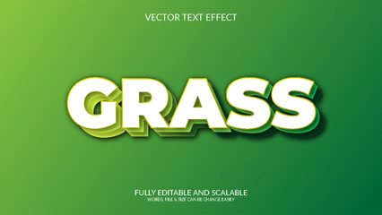 Wall Mural - Grass Modern 3D Editable Text Effect Template