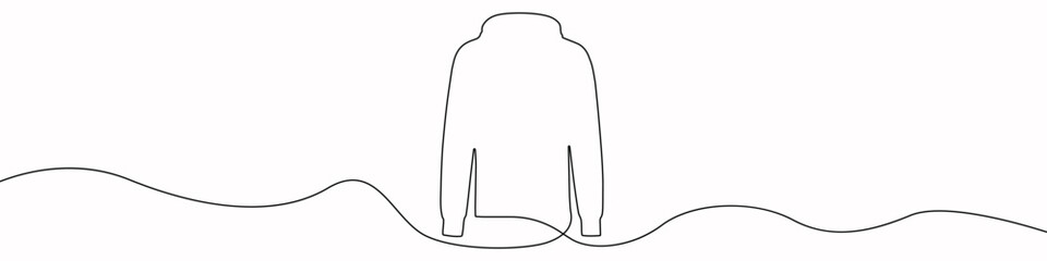 Cardigan icon line continuous drawing vector. One line A fairytale jacket icon vector background. Sweater icon. Continuous outline of a Clothes icon.