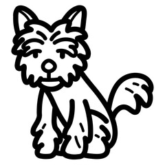 silky terrier line icon style