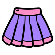 Mini Skirt Filled Outline Icon Style