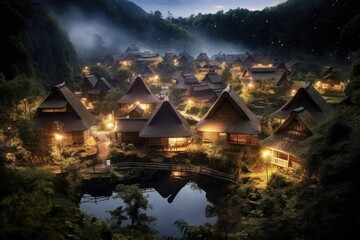 Japanese small village where I want to go one day. I am attracted by its atmosphere and culture. Spend a few days here. Generative AI Technology 