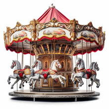 a colorful carousel with intricately designed horses