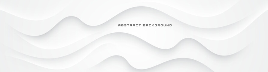 3d white geometric abstract background overlap layer on bright space with waves decoration. minimali