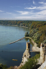 Wall Mural - Kayaking at Devin Castle on the Danube River in Bratislava Slovakia