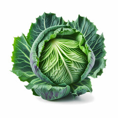 Wall Mural - Cabbage isolated on white background for natural design