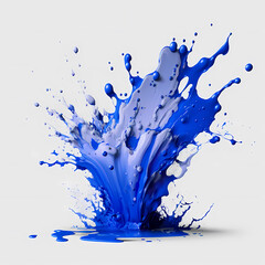 Wall Mural - Blue paint explosion with drops for art design