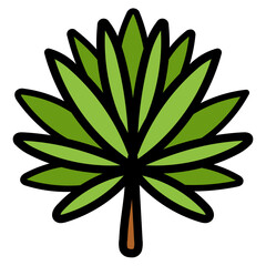 Poster - livistona rotundifolia leaf filled outline icon style