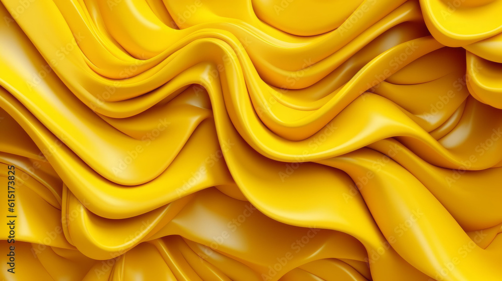 A bright yellow abstract background with flowing waves and curves Stock ...
