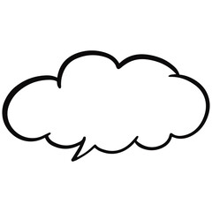 a black and white vector illustration of a cloud, depicting its fluffy and ethereal appearance with 