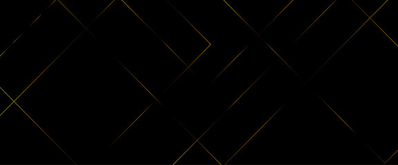Wall Mural - abstract modern black background paper cut style with black and gold line luxury concept, abstract l