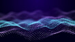 © Liudmyla - Abstract digital data background. Wave with moving dots. Musical stream of sounds. 3D rendering.