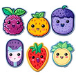 © Jesse - set of fruit patches and stickers. Generative AI