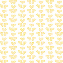 Digital Png Illustration Of Rows Of Yellow Hearts Pattern On Transparent Background