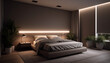 Modern luxury bedroom Comfortable, elegant design for ultimate relaxation indoors generated by AI