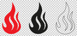 © Mariia - Set of fire flame icon. Vector illustration isolated on transparent background