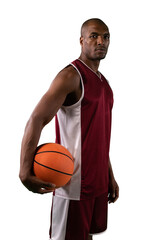 Poster - Digital png photo of african american basketball player on transparent background