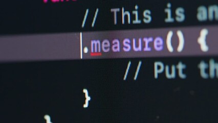 Chat AI generating Coding UX UI script code text on screen, HTML5 in editor for website development, Close up Macro of Programming code software developer. 