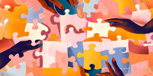 Create Unique Works Of Art Using Puzzle Pieces. The Parts Can Be Combined In Any Way To Create A Collage. A Hands-on Activity That Encourages Creativity And Relaxation.