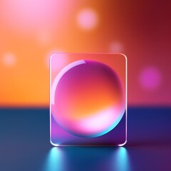 Wall Mural - abstract background with glowing sphere. gradient glassmorphism background. generative ai