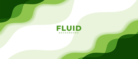 Abstract green banner background. Modern fluid shapes composition with trendy gradients. Vector illustration