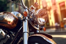 Motorcycle Close-up. Generated By AI.