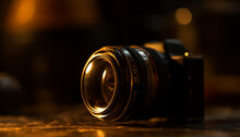 Antique Canon Lens Captures Defocused Reflection Of Old Glass Material Generated By AI