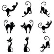 Set illustration of a cat, silhouette of cute animals for decoration, flat vector animals.
