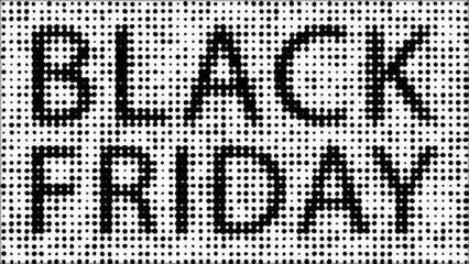 Wall Mural - black friday comical dots halftone background animation